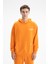 Erkek Oversize Kanguru Cepli Şardonsuz 3 İplik Kapşonlu Sweatshirt K26254626201 1