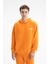 Erkek Oversize Kanguru Cepli Şardonsuz 3 İplik Kapşonlu Sweatshirt K26254626201 3