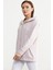 Fermuarlı Oversize Sweat - Pudra 2