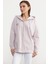 Fermuarlı Oversize Sweat - Pudra 3