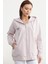 Fermuarlı Oversize Sweat - Pudra 4