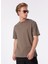 Bisiklet Yaka Düz Haki Erkek T-Shirt DT10708_RELAXED Fit Haki Erkek T-Sh 1