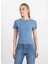 Bisiklet Yaka Mavi Kadın T-Shirt W241600TF-BISIKLET Yaka T-Shirt 4