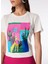 Bisiklet Yaka Baskılı Kırık Beyaz Kadın T-Shirt F4SL-TST0216 5