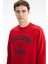 Erkek Yazı Baskılı Regular Fit Şardonsuz 3 İplik Bisiklet Yaka Sweatshirt K26124601201 2