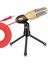 -666 Profesyonel 3.5mm Mikrofon Kablolu Ev Aux Ses Stereo Masaüstü Tripod Mıc Pc Telefon Karaoke-Altın Için Set (Yurt Dışından) 1