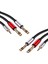 2x3.5mm Çift 6.5mm Adaptör Ses Kablosu 3.5 Ila 6.5 Aux Kablosu 3.5 Splitter Gitar Mikseri Amplifikatör Bas (Yurt Dışından) 1