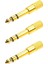 3x Ses Jakı Dönüştürücü Adaptör Stereo Jak 6.5mm Erkek - 3.5mm Kadın Elektro Gitar Kulaklık Minifon (Altın) (Yurt Dışından) 1