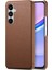 Y1 Samsung Galaxy A15 4g / A15 5g Telefon Kapağı Pu Deri Kaplamalı Pc Litchi Doku Kılıfı - Kahverengi (Yurt Dışından) 1