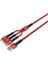 LC93 3 In 1 USB Kablo - Kırmızı 1