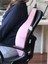 Officekup Visco Gamer Oyuncu Bel Yastığı ve Yuvarlak Oturma Minderi 2'li Set Pembe Girl Boss 2