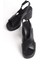 Hakiki Deri Siyah 10 cm Platform Çapraz Kadın Sandalet TMD20241002 2
