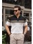 Siyah Beyaz Fermuarlı Triko Polo Yaka T-Shirt- 2419 2