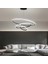Siyah Üçlü Halka LED Avize Siyah Beyaz Işık Salon,oturma Odası 51-60 cm 50 x 40 E27 3 Ledli Alüminy 2