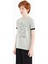 Gri Melanj Minimal Yazı Baskılı Standart Kalıp O Yaka Erkek Çocuk T-Shirt - 11132 2