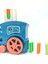 Baby - Işıklı Sesli Domino Tren - Otomatik Domino Dizilimi - Eğitici Oyuncak - Tren, 30 Domino Taşı ve Kaktüs - Mavi 2