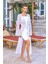 Mayo Üzerine Önü Açık Örme Fisto Kimono Pareo Lemy 6120 Beyaz 2
