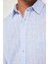 Erkek Slim Fit Dar Kesim Uzun Kollu Pamuk Keten Doku Apoletli Mavi Gömlek 4