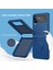 Samsung Galaxy Z Flip 5 Için Ince Silikon Kauçuk Telefon Kılıfı, Halka Tutucu Standlı Siyah (Yurt Dışından) 2