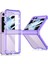 Samsung Galaxy Z Flip 5 Için Şeffaf Kılıf Menteşe Korumalı Şok Emici Telefon Kılıfı Mor (Yurt Dışından) 1
