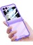 Samsung Galaxy Z Flip 5 Için Şeffaf Kılıf Menteşe Korumalı Şok Emici Telefon Kılıfı Mor (Yurt Dışından) 5