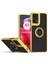 Motorola Moto G24 / G04 Için Yüzük Stand Mat Sert Silikon Telefon Kılıfı - Sarı (Yurt Dışından) 1