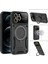 iPhone 12 Pro Için Çift Katmanlı Manyetik Halka Lens Standı Telefon Kılıfı - Siyah (Yurt Dışından) 2
