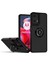 Motorola Moto G24 / G04 Için Yüzük Stand Mat Sert Silikon Telefon Kılıfı - Siyah Kırmızı (Yurt Dışından) 1