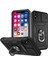 iPhone x / iPhone Xs Için Çift Katmanlı Slayt Lens Kapak Halka Tutucu Standı ile Telefon Kılıfı - Siyah (Yurt Dışından) 1