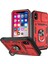 iPhone x / iPhone Xs Için Çift Katmanlı Slayt Lens Kapak Halka Tutucu Standı ile Telefon Kılıfı - Kırmızı (Yurt Dışından) 1