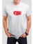 Türk Bayrağı Baskılı Beyaz Unisex Tişört C474 1