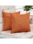 2 Set Sonbahar Turuncu Yastık Rustik Keten Dekoratif Kare Atmak Yastık Kapakları 18 x 18 cm Kanepe Kanepe Dekorasyonu (Yurt Dışından) 1