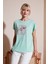 Baskılı Bisiklet Yaka Regular Fit T Shirt Kadın T Shirt 6671002 1
