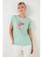 Baskılı Bisiklet Yaka Regular Fit T Shirt Kadın T Shirt 6671002 2