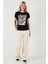 Baskılı Bisiklet Yaka Regular Fit T Shirt Kadın T Shirt 6671001 4