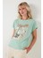 Baskılı Bisiklet Yaka Regular Fit T Shirt Kadın T Shirt 6671001 2