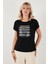 Baskılı Bisiklet Yaka Regular Fit T Shirt Kadın T Shirt 6671003 2