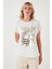 Baskılı Bisiklet Yaka Regular Fit T Shirt Kadın T Shirt 6671001 3