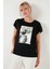Baskılı Bisiklet Yaka Regular Fit T Shirt Kadın T Shirt 6671004 4