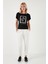 Baskılı Bisiklet Yaka Regular Fit T Shirt Kadın T Shirt 6671006 4