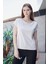 Kadın Kayık Yaka Düşük Omuzlu Kırışmaz Span Karışımlı Şık T-Shirt Bluz-Şampanya 1