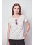 Kadın Kayık Yaka Düşük Omuzlu Kırışmaz Span Karışımlı Şık T-Shirt Bluz-Şampanya 4