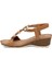 24Y154-1 Kadın Dolgu Topuk Sandalet Camel 3