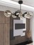 Metal 6'lü Glop Füme Rengi Cam Detaylı Modern Lüks Avize 6 Modern E27 Siyah 104 x 16 2