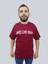 Erkek Hardcore Oversize Bisiklet Yaka Bordo Tişört 1
