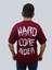 Erkek Hardcore Oversize Bisiklet Yaka Bordo Tişört 4