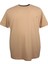 Erkek Büyük Beden 120 Kılo-152 Kilo Arası Için Uygun Bisiklet Yaka Süprem Düz T-Shirt Bej 1
