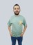 Erkek Crossed Out Oversize Bisiklet Yaka Mint Yeşili Tişört 2