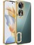 Caseworld Huawei Honor 90 Kapak Yanları Renkli Lens Korumalı Logo Gösteren Şeffaf Luxury Silikon Kılıf - Gold 1