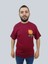 Erkek Burning Oversize Bisiklet Yaka Bordo T-Shirt 1
